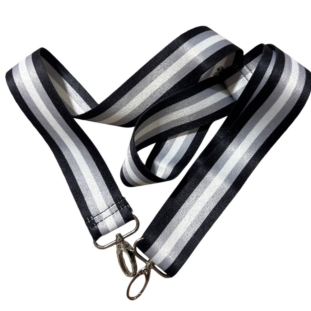 Unbranded Strap Unisex OS Black Grey Excellent Striped‎ Adjustable Crossbody